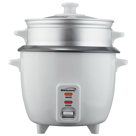 Brentwood 10 Cup Rice Cooker / Non-Stick with Steamer in White W2B