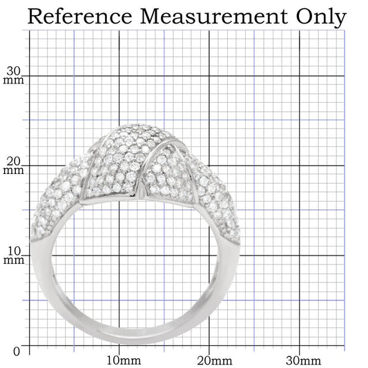 TS016 - Rhodium 925 Sterling Silver Ring with AAA Grade CZ  in Clear-1
