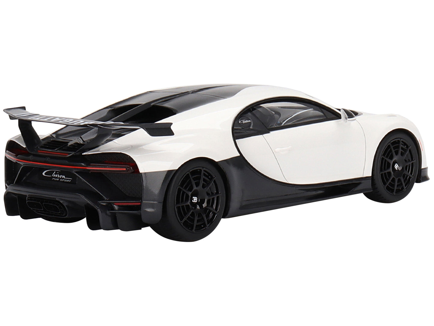 Bugatti Chiron Pur Sport White and Black 1/18 Model Car by Top Speed