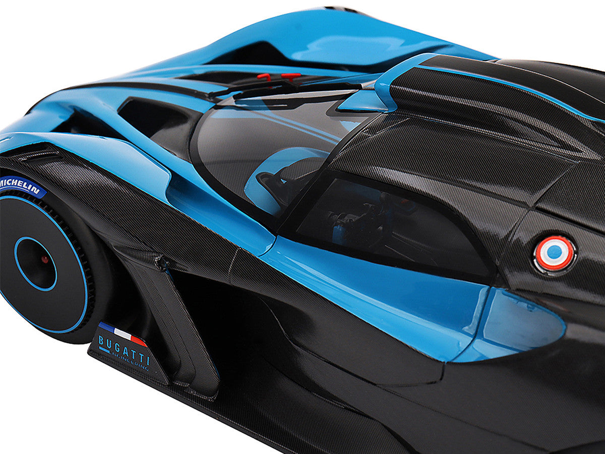 Bugatti Bolide Presentation Version Blue and Black 1/18 Model Car by Top Speed-1