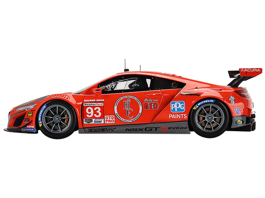 Acura NSX GT3 EVO22 #93 Ashton Harrison - Kyle Marcelli - Tom Long "WTR Racers Edge Motorsports" 12 Hours of Sebring (2022) 1/18 Model Car by Top Speed