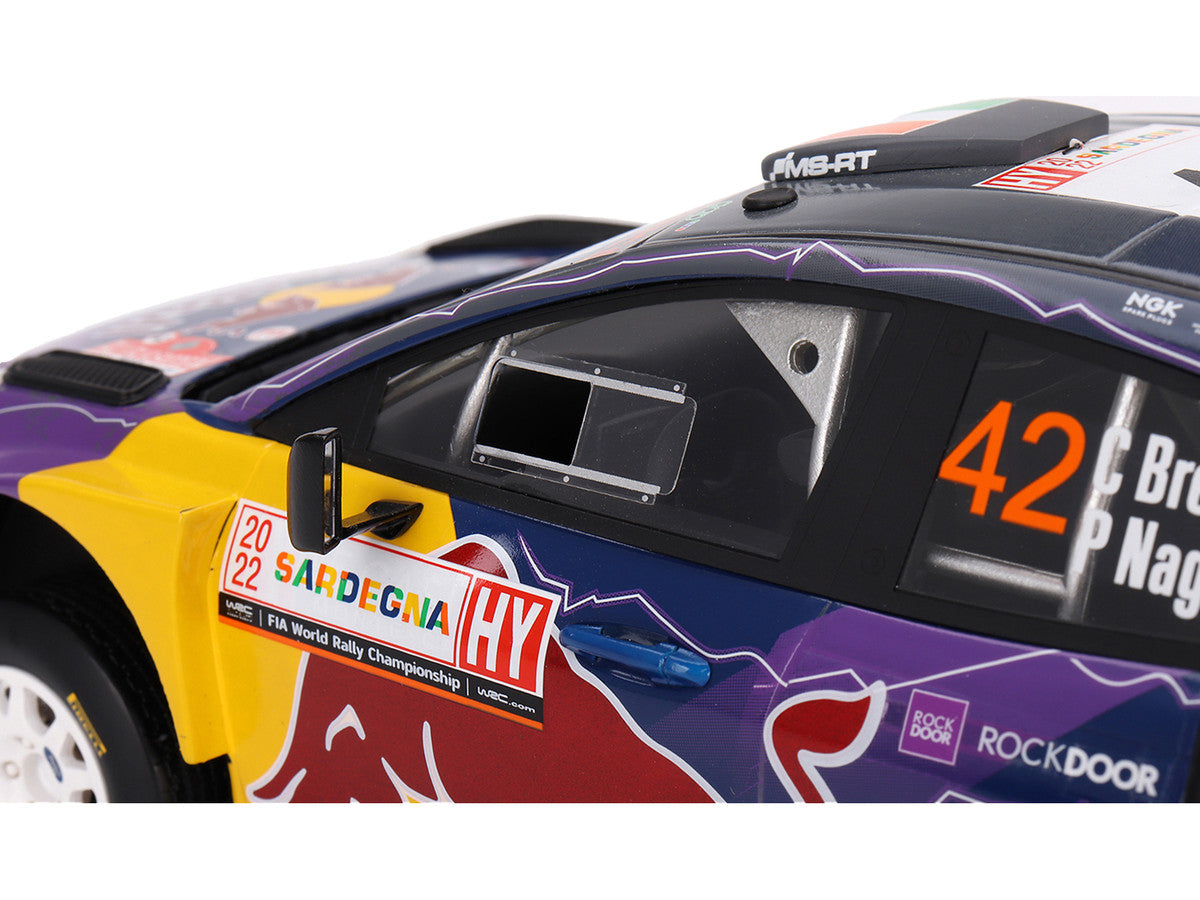 Ford Puma Rally1 #42 Craig Breen - Paul Nagle "M-Sport Ford WRT" 2nd Place "Rally Italia Sardegna" (2022) 1/18 Model Car by Top Speed Top Speed