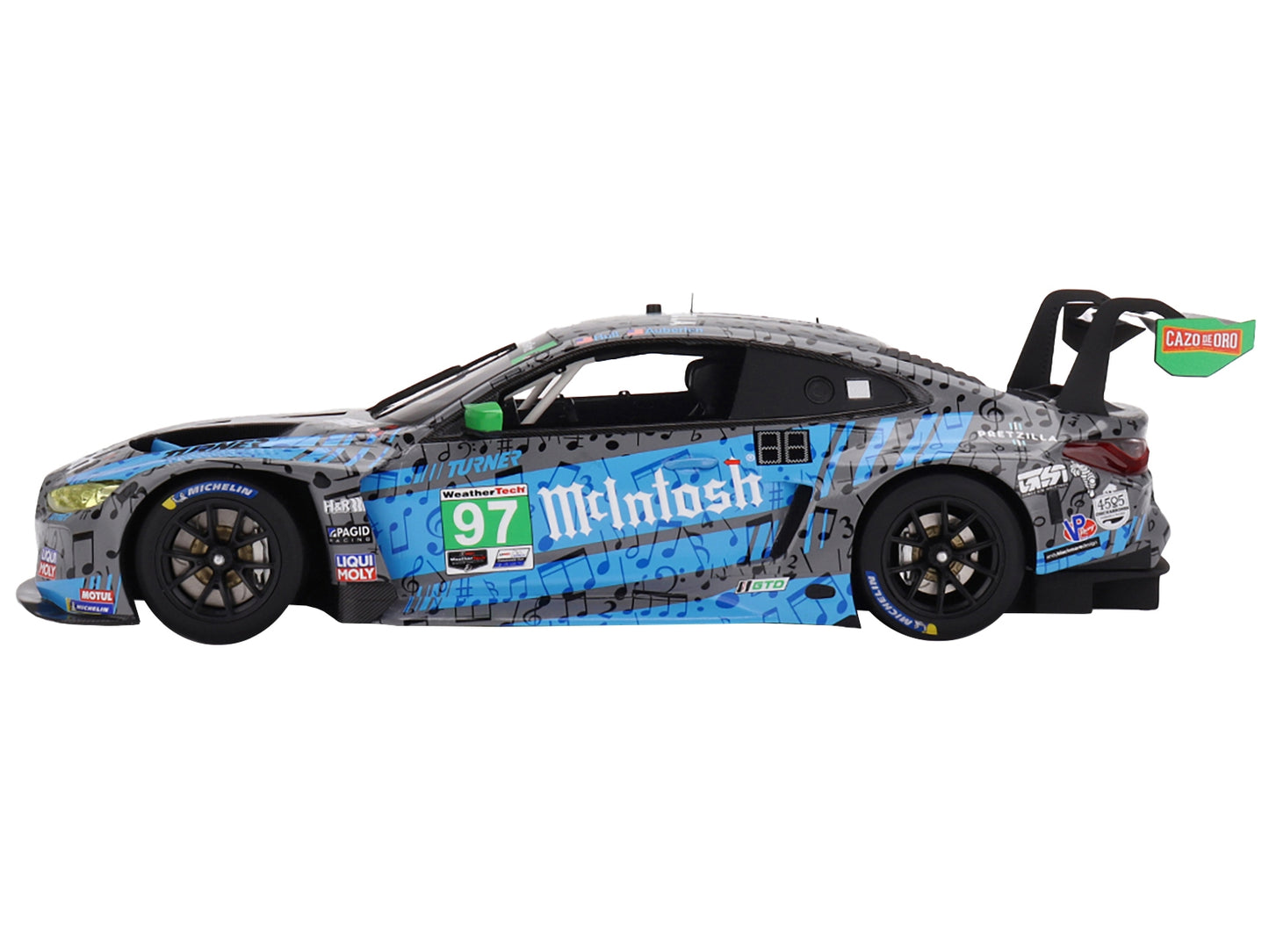 BMW M4 GT3 #97 Bill Auberlen - Chandler Hull "Turner Motorsport" 2nd Place IMSA GTD "Motul Course de Monterey - Laguna Seca" (2023) 1/18 Model Car by Top Speed