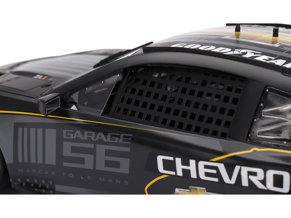 Chevrolet Camaro ZL1 #24 "Hendrick Motorsports Test Car" Matt Black with Graphics 1/18 Model Car by Top Speed-2