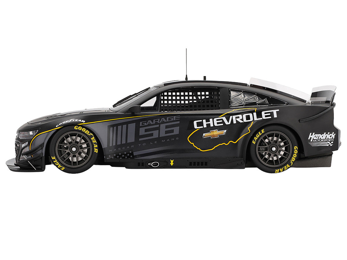 Chevrolet Camaro ZL1 #24 "Hendrick Motorsports Test Car" Matt Black with Graphics 1/18 Model Car by Top Speed-0