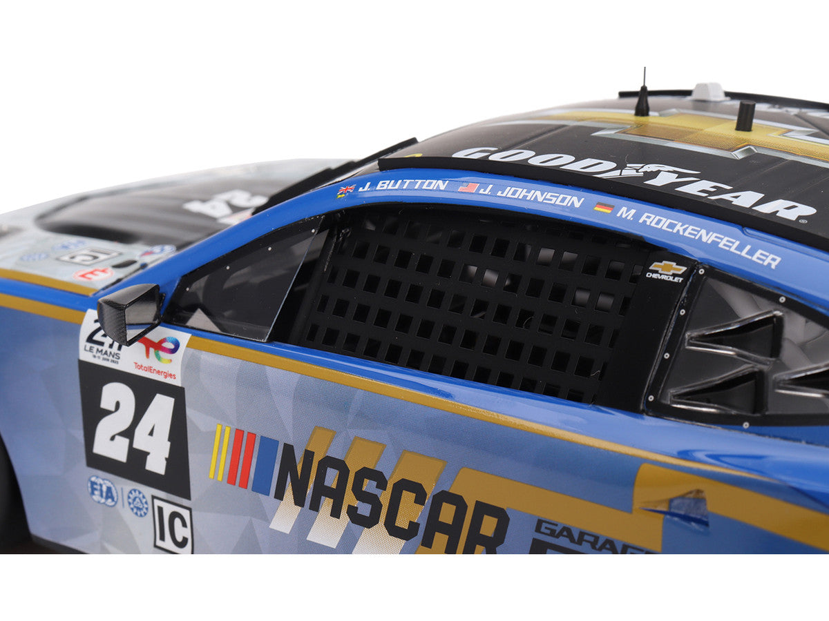 Chevrolet Camaro ZL1 #24 Jenson Button - Jimmie Johnson - Mike Rockenfeller "Hendrick Motorsports - NASCAR Next Gen Garage 56" Innovative "24 Hours of Le Mans" (2023) 1/18 Model Car by Top Speed-2