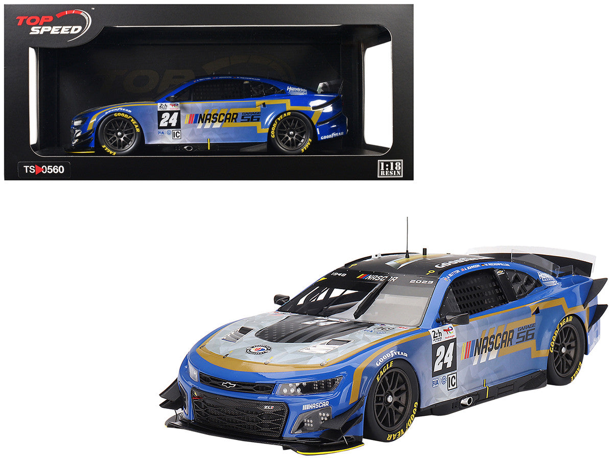 Chevrolet Camaro ZL1 #24 Jenson Button - Jimmie Johnson - Mike Rockenfeller "Hendrick Motorsports - NASCAR Next Gen Garage 56" Innovative "24 Hours of Le Mans" (2023) 1/18 Model Car by Top Speed-4