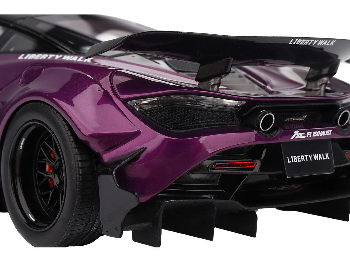 McLaren 720S "LB-Works" Purple Metallic with Black Top 1/18 Model Car by Top Speed-2