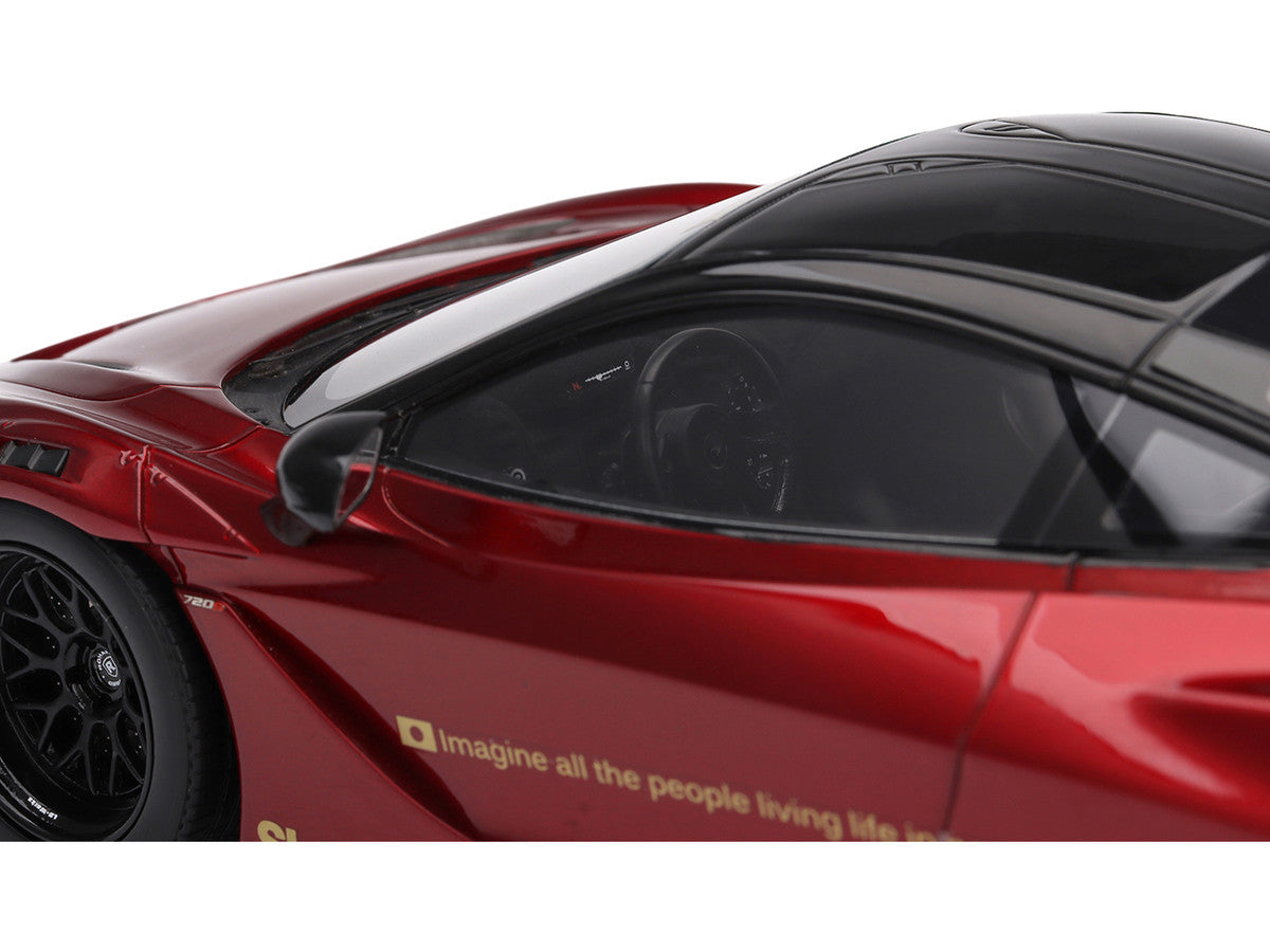 McLaren 720S "LB-Works" Gem Red Metallic with Black Top 1/18 Model Car by Top Speed-2
