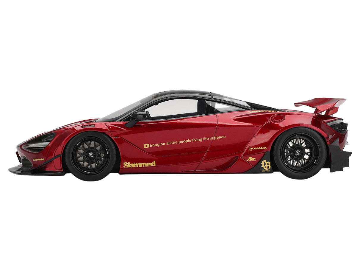 McLaren 720S "LB-Works" Gem Red Metallic with Black Top 1/18 Model Car by Top Speed-0