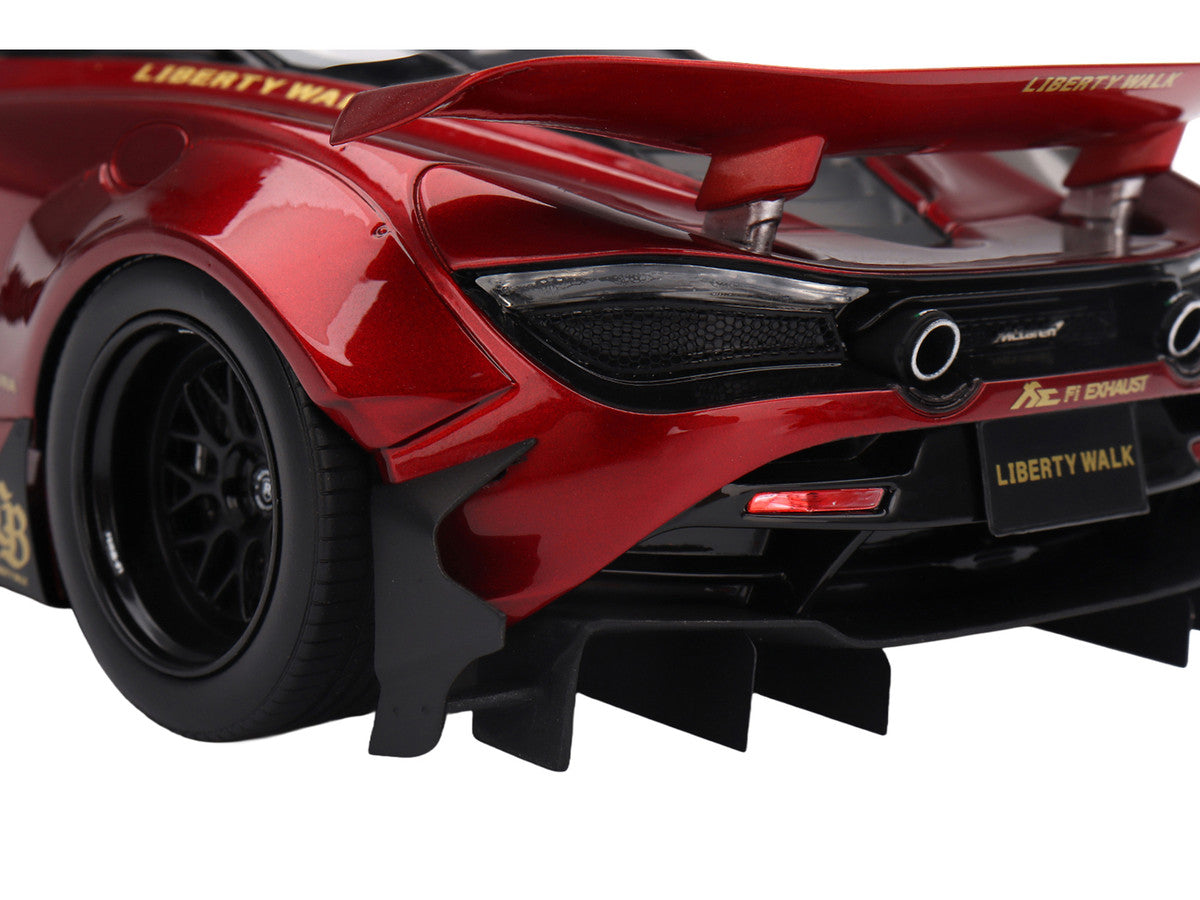 McLaren 720S "LB-Works" Gem Red Metallic with Black Top 1/18 Model Car by Top Speed-3