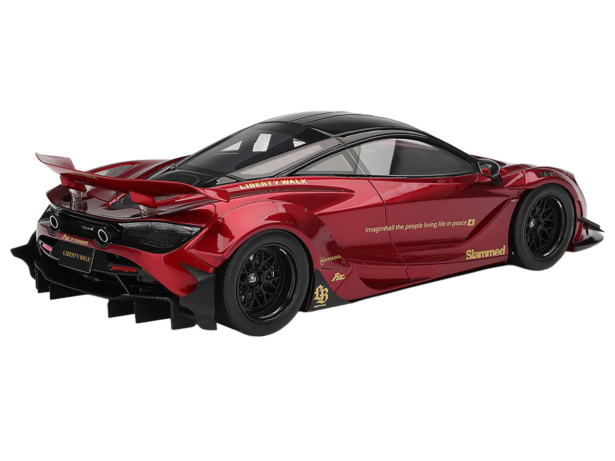 McLaren 720S "LB-Works" Gem Red Metallic with Black Top 1/18 Model Car by Top Speed-1
