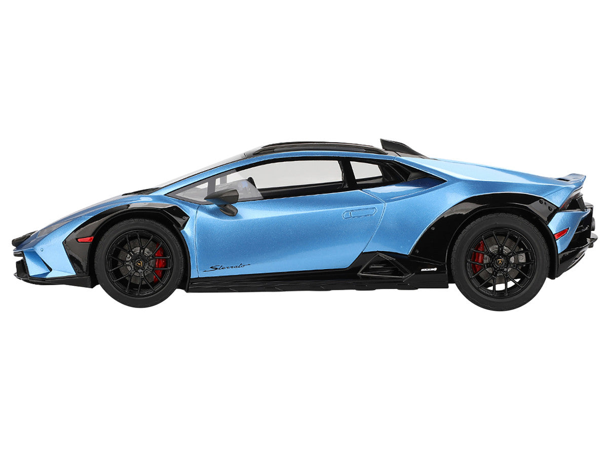 Lamborghini Huracan Sterrato Blu Aegir Blue Metallic with Matt Black Top 1/18 Model Car by Top Speed Top Speed