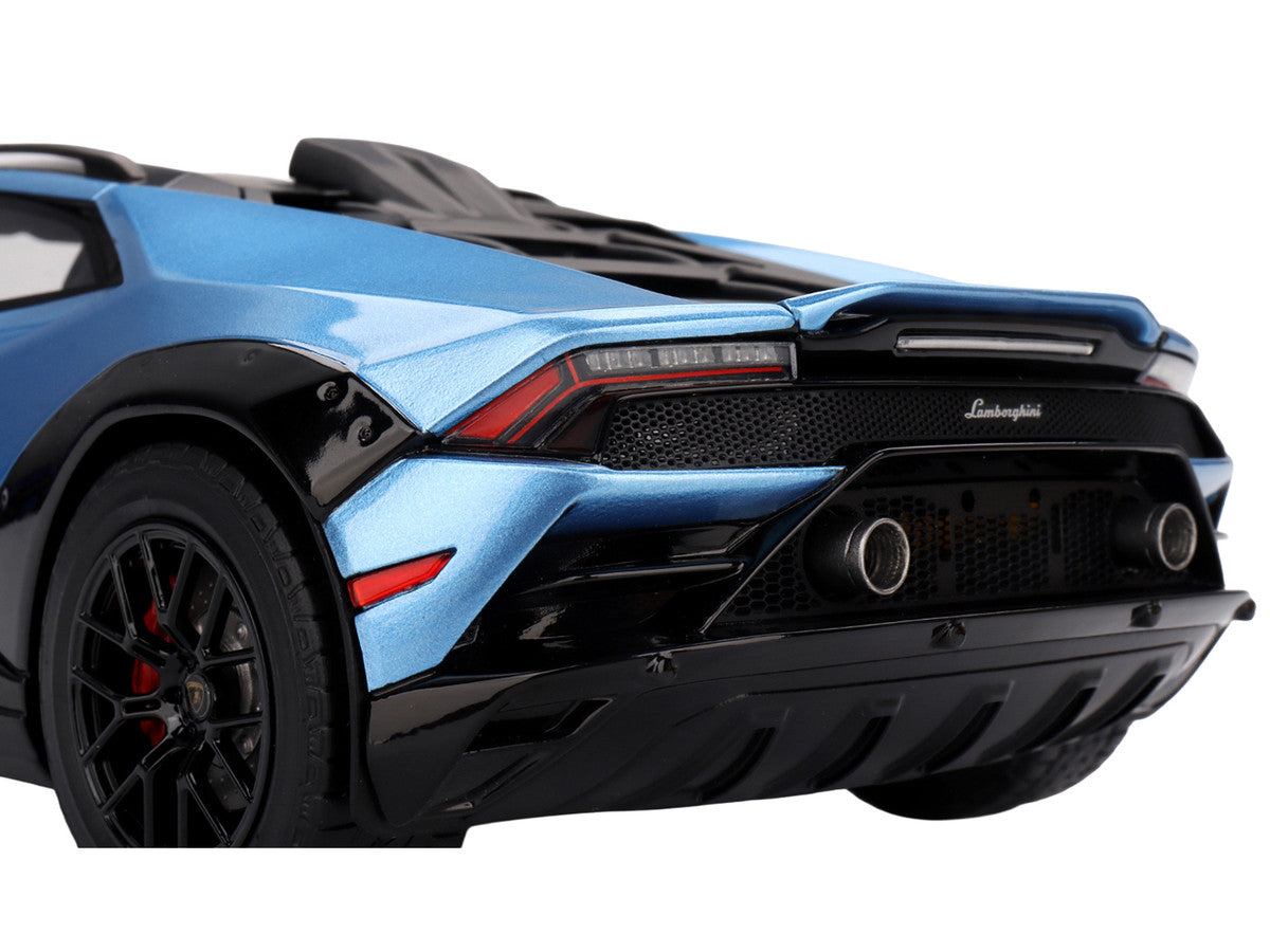 Lamborghini Huracan Sterrato Blu Aegir Blue Metallic with Matt Black Top 1/18 Model Car by Top Speed Top Speed