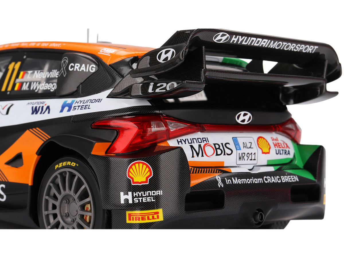 Hyundai i20 N Rally1 Hybrid #11 Thierry Neuville - Martijn Wydaeghe "Hyundai Shell Mobis WRT"  Winner "Rally Croatia Power Stage" (2023) 1/18 Model Car by Top Speed-3