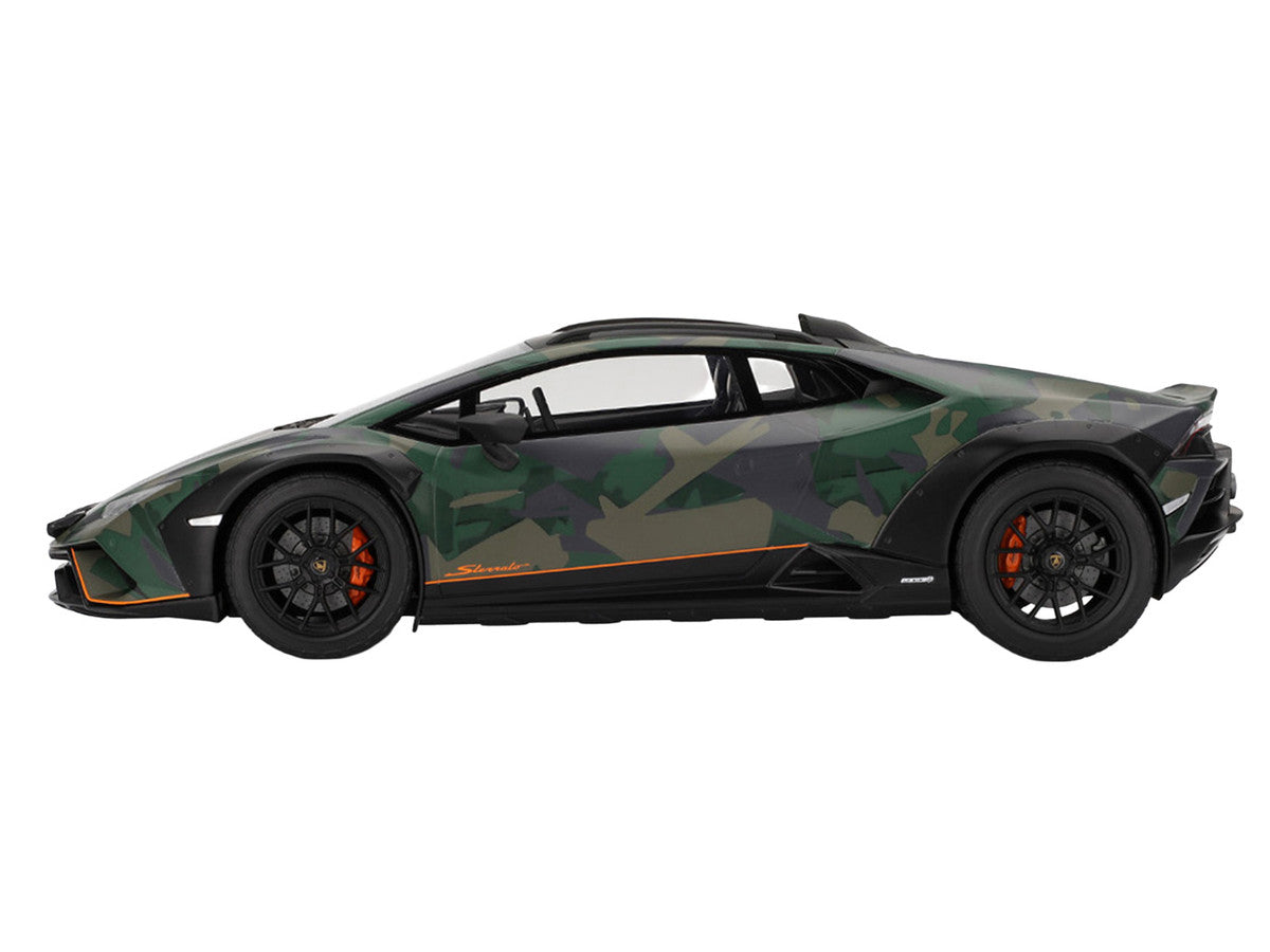 Lamborghini Huracan Sterrato All-Terrain "BOSCO" Green Camouflage 1/18 Model Car by Top Speed Top Speed