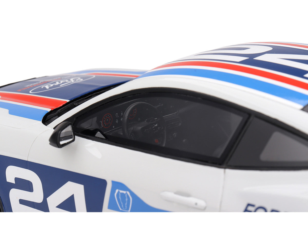 Ford Mustang Dark Horse #24 "Ford Performance Racing School" White with Graphics 1/18 Model Car by Top Speed Top Speed