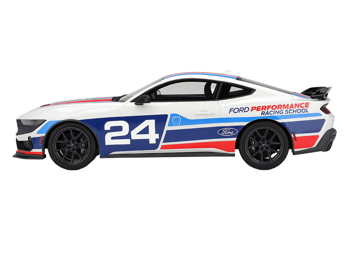 Ford Mustang Dark Horse #24 "Ford Performance Racing School" White with Graphics 1/18 Model Car by Top Speed Top Speed
