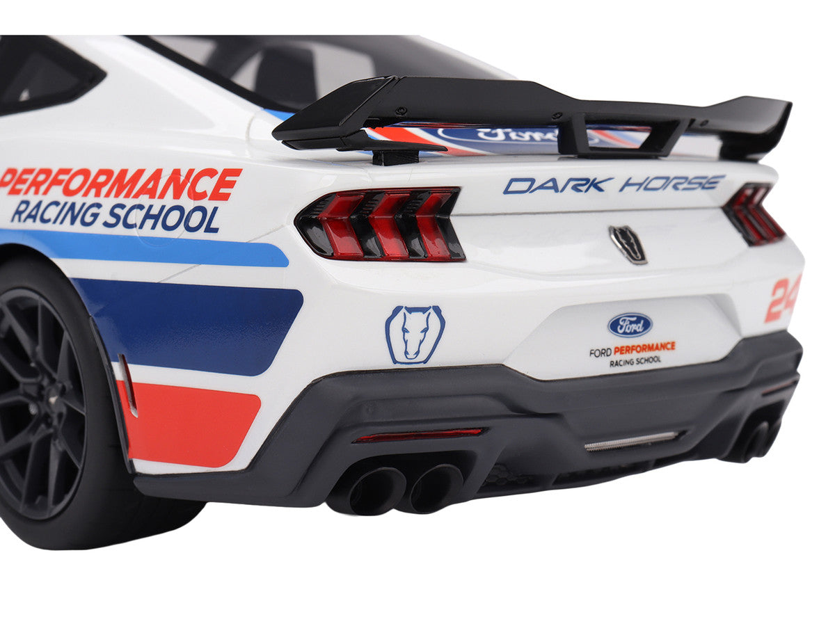 Ford Mustang Dark Horse #24 "Ford Performance Racing School" White with Graphics 1/18 Model Car by Top Speed Top Speed