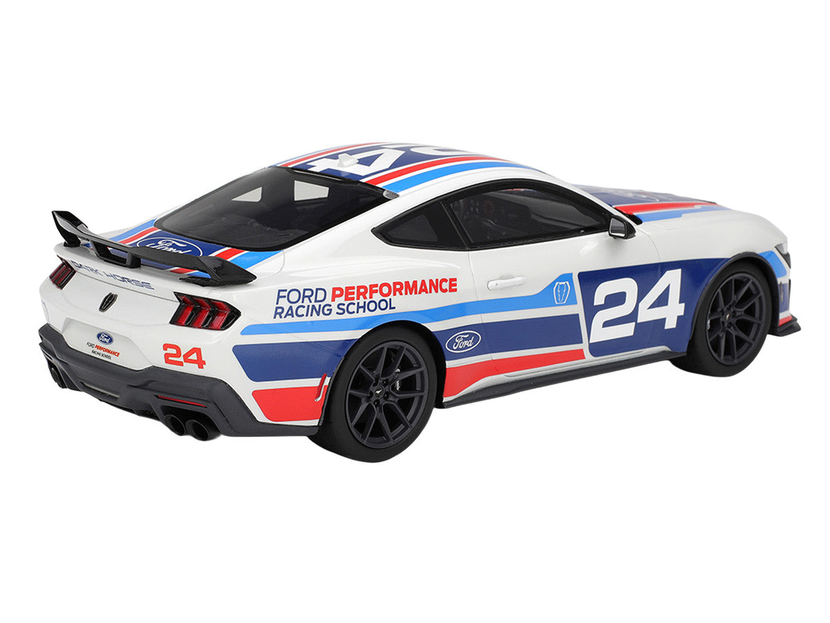 Ford Mustang Dark Horse #24 "Ford Performance Racing School" White with Graphics 1/18 Model Car by Top Speed Top Speed