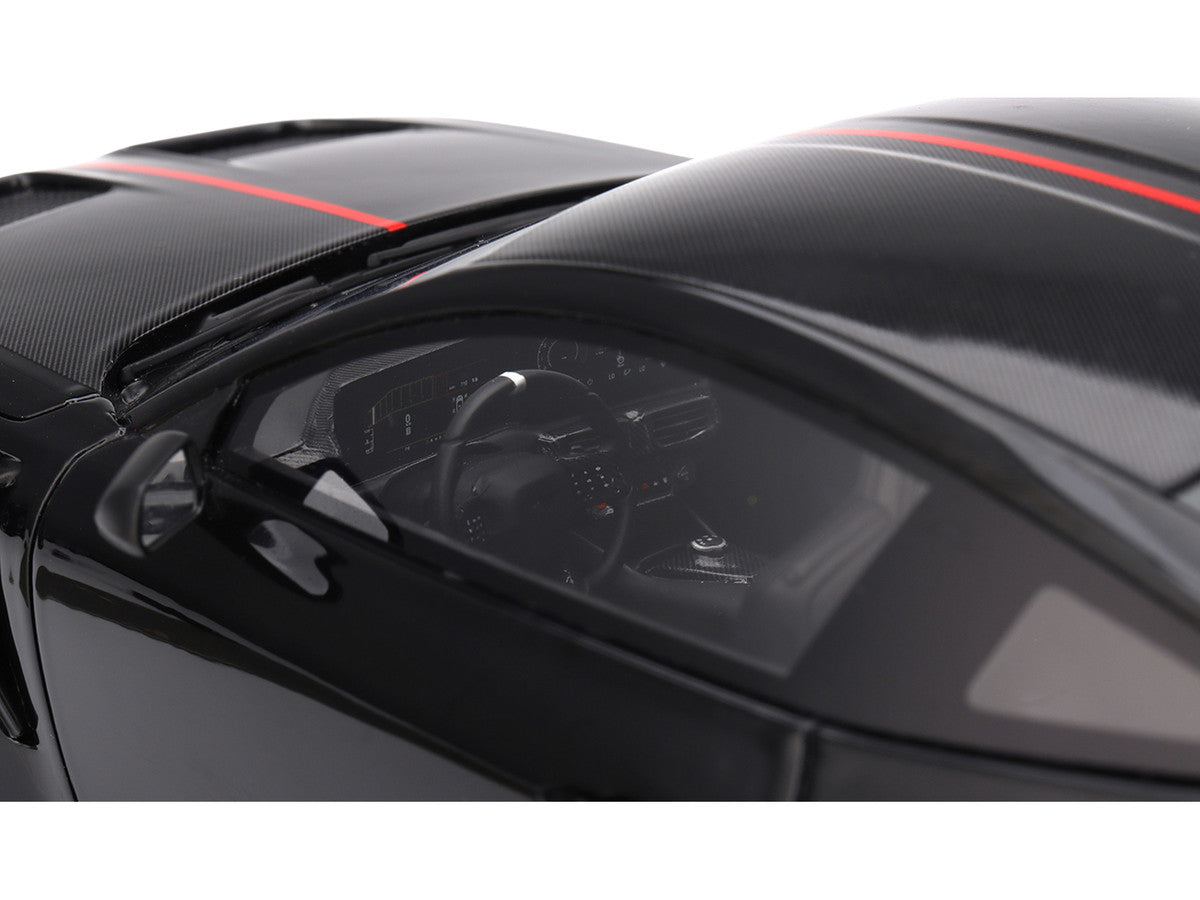 Ford Mustang GTD Shadow Black with Red Stripe 1/18 Model Car by Top Speed Top Speed
