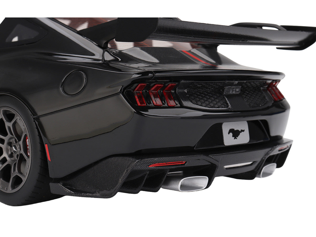 Ford Mustang GTD Shadow Black with Red Stripe 1/18 Model Car by Top Speed Top Speed