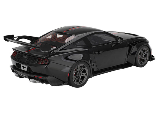 Ford Mustang GTD Shadow Black with Red Stripe 1/18 Model Car by Top Speed Top Speed