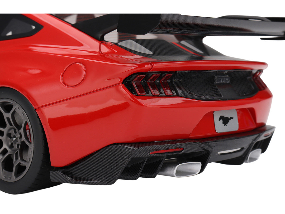 Ford Mustang GTD Race Red and Carbon Fiber with Red Stripe 1/18 Model Car by Top Speed Top Speed