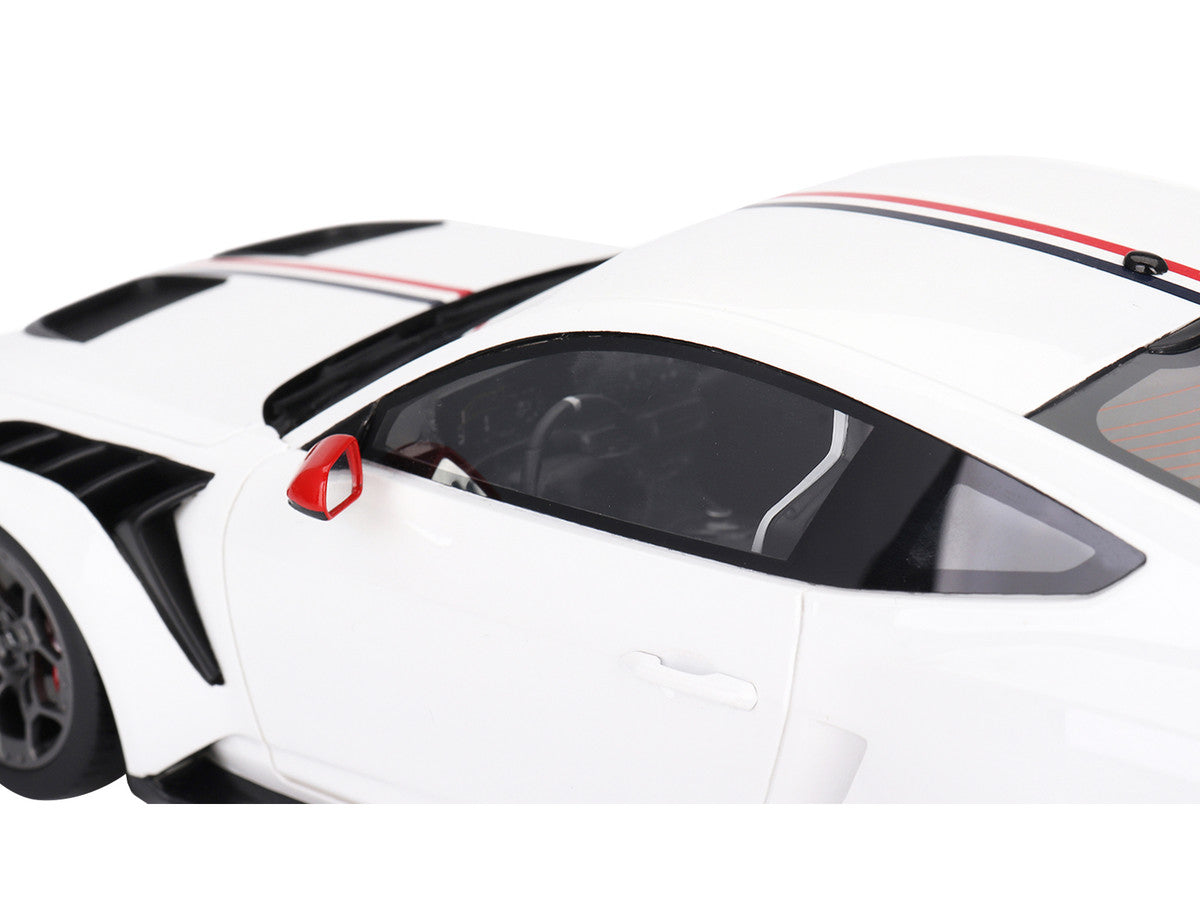 Ford Mustang GTD "Spirit of America" White with Red and Blue Stripes 1/18 Model Car by Top Speed-2