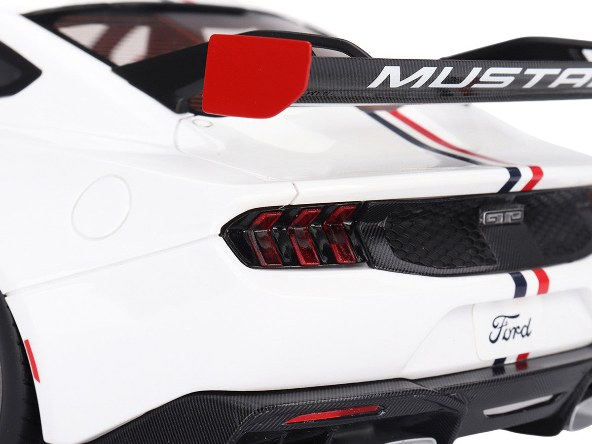 Ford Mustang GTD "Spirit of America" White with Red and Blue Stripes 1/18 Model Car by Top Speed-3