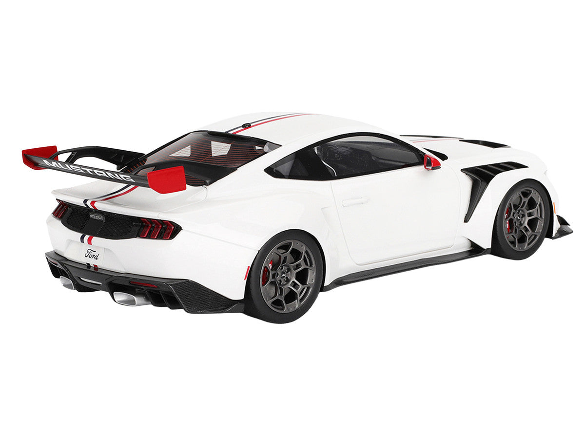 Ford Mustang GTD "Spirit of America" White with Red and Blue Stripes 1/18 Model Car by Top Speed-1