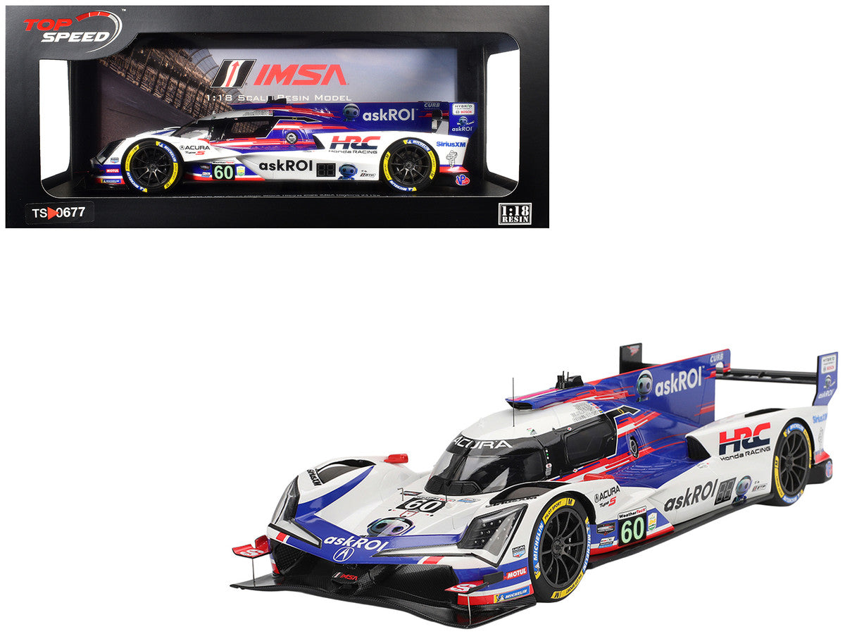 Acura ARX-06 GTP #60 Tom Blomqvist - Colin Braun - Scott Dixon - Felix Rosenqvist "Acura Meyer Shank Racing with Curb-Agajanian" 2nd Place IMSA "24 Hours of Daytona" (2025) 1/18 Model Car by Top Speed Top Speed