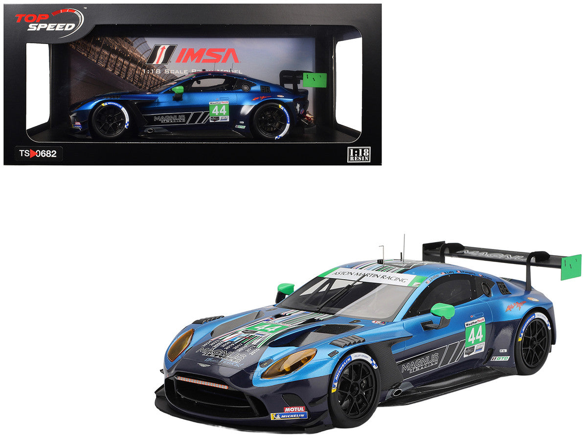 Aston Martin Vantage GT3 EVO #44 Andy Lally - John Potter - Spencer Pumpelly - Nicki Thiim "Magnus Racing" IMSA "24 Hours of Daytona" (2025) 1/18 Model Car by Top Speed Top Speed
