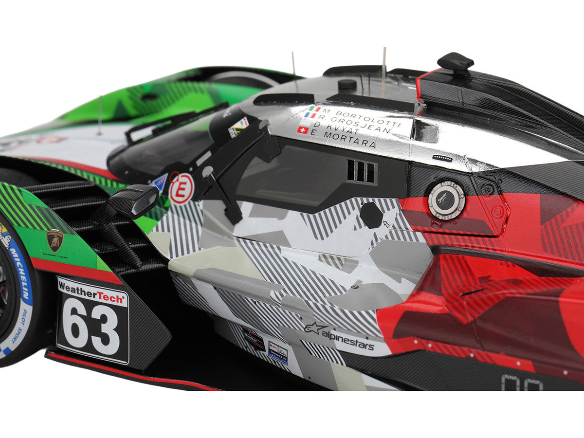 Lamborghini SC63 #63 Mirko Bortolotti - Romain Grosjean - Daniil Kvyat - Edoardo Mortara "Automobili Lamborghini Squadra Corse" IMSA "24 Hours of Daytona" (2025) 1/18 Model Car by Top Speed-3
