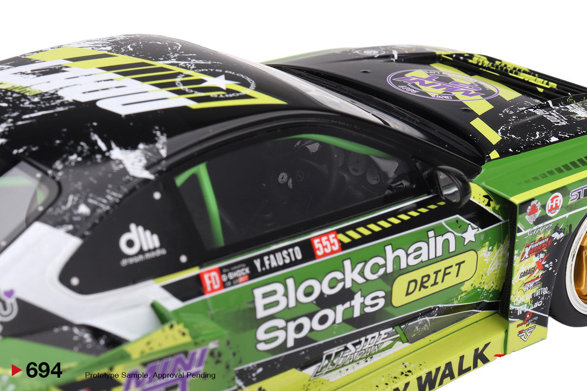 Nissan LB-Super Silhouette S15 SILVIA RHD (Right Hand Drive) #555 V2 Yukio Fausto "Formula Drift Japan" (2024) 1/18 Model Car by Top Speed Top Speed