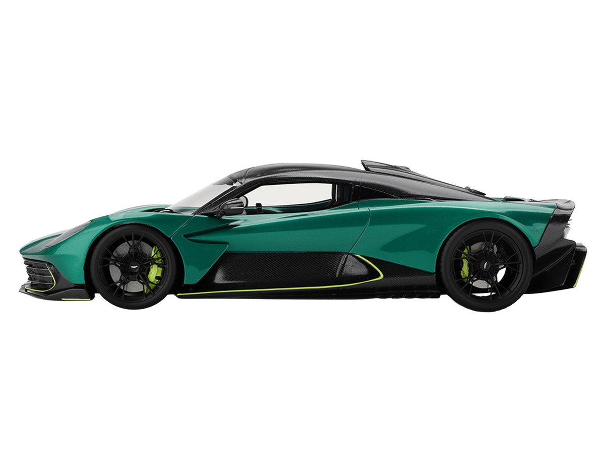 Aston Martin Valhalla Podium Green Metallic with Carbon Top 1/18 Model Car by Top Speed Top Speed