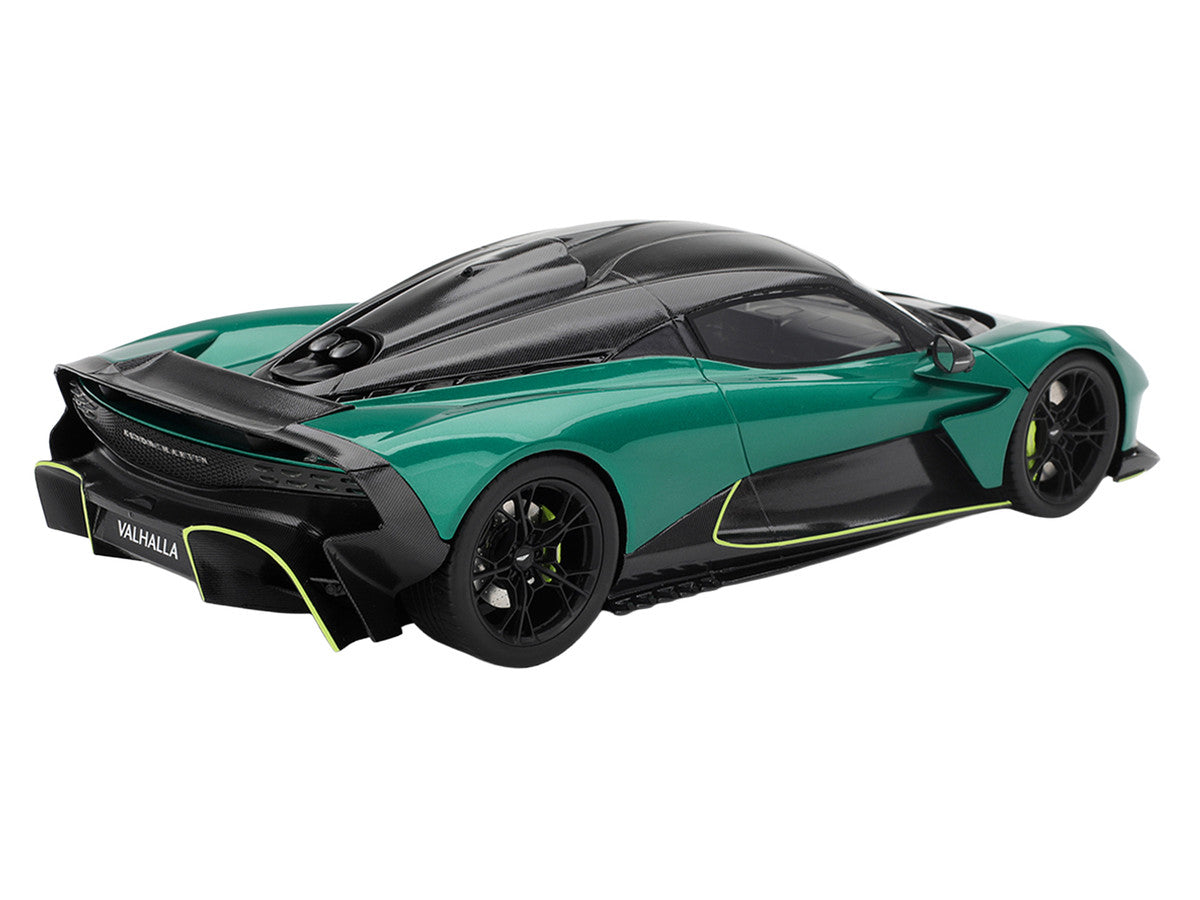 Aston Martin Valhalla Podium Green Metallic with Carbon Top 1/18 Model Car by Top Speed Top Speed