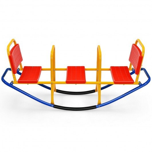 Outdoor Kids Seesaw Swivel Teeter for 3 to 8 Years Old-Blue W2B