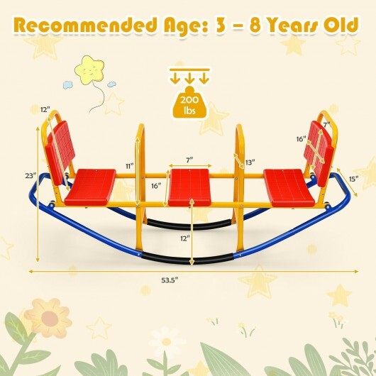 Outdoor Kids Seesaw Swivel Teeter for 3 to 8 Years Old-Blue W2B