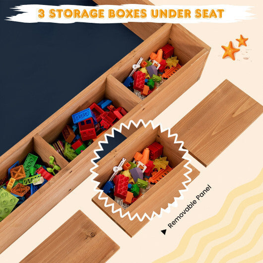 Kids Wooden Square Sandbox with Cover W2B