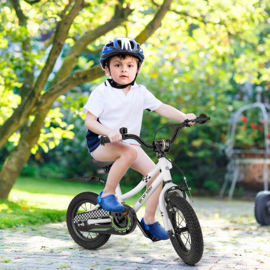12 Inch Kids Bike Children Bicycle with Training Wheels for 3-4 Years Old-Navy W2B