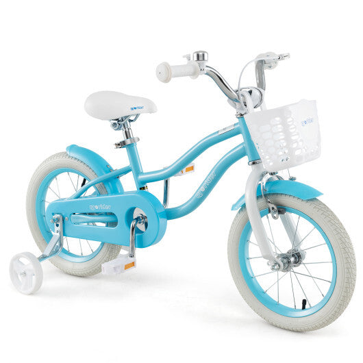 14/16/18 Inch Kids Bike with Dual Brakes and Adjustable Seat-14 inches - Color: Blue - Size: 14 inches W2B