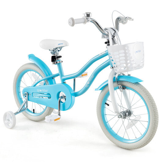 14/16/18 Inch Kids Bike with Dual Brakes and Adjustable Seat-16 inches - Color: Blue - Size: 16 inches W2B