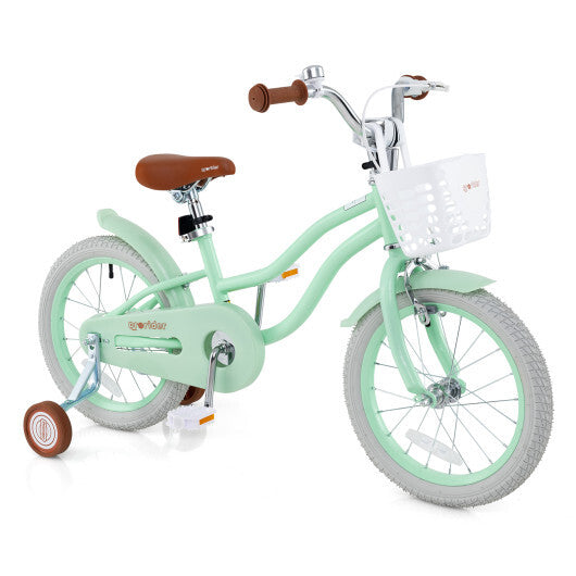 16 Inch Kids Bike with Adjustable Seat and Bell for Kids 3-8 Years Olds-16 inches - Color: Green - Size: 16 inches W2B