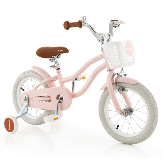 12 Inch Kids Bike with Helmet Protective Set Pink W2B