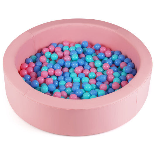 42.5 Inch Round Foam Ball Pits with 25D Sponge Filling and Washable PU Cover for Toddlers-Gray W2B