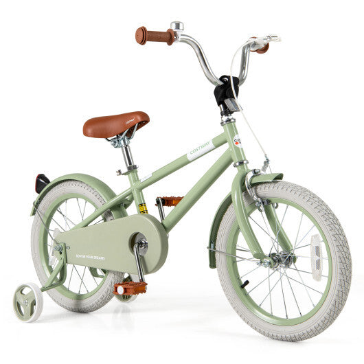 Kids Bike with Adjustable Handlebar and Saddle Green-16 Inches - Color: Green - Size: 16 inches W2B