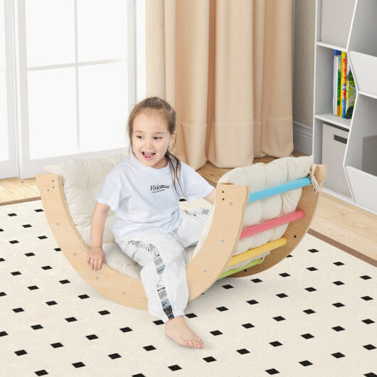 6 in 1 Kids Climbing Arch Playset wIth Removable Cushion and Stoppers-Multicolor W2B