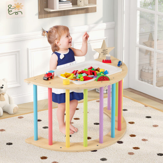 6 in 1 Kids Climbing Arch Playset wIth Removable Cushion and Stoppers-Multicolor W2B