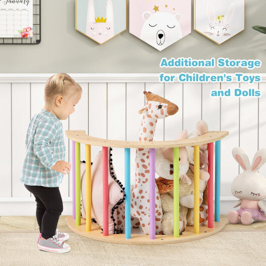 6 in 1 Kids Climbing Arch Playset wIth Removable Cushion and Stoppers-Multicolor W2B